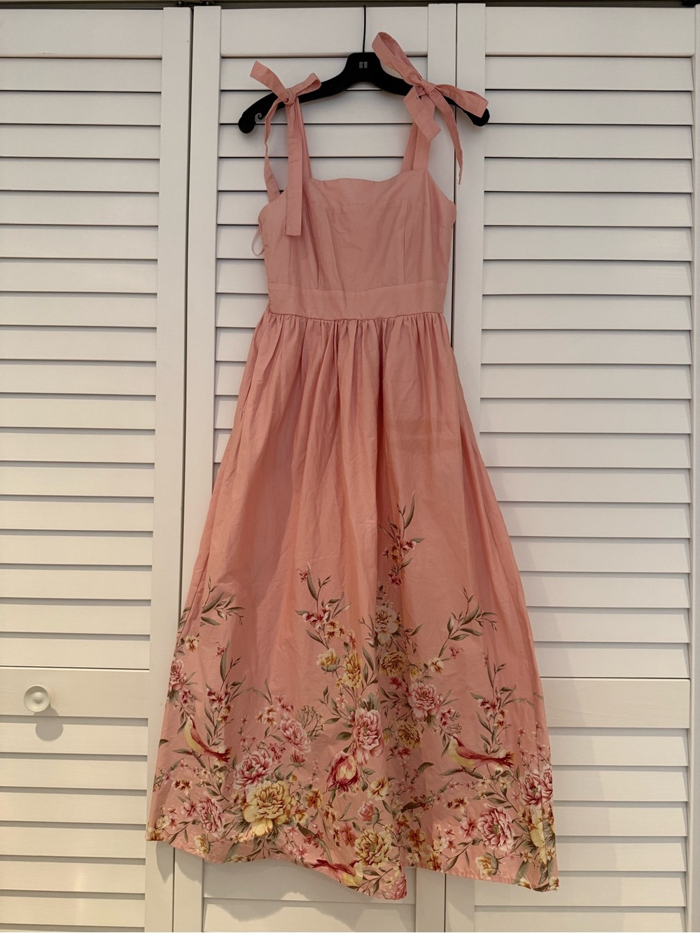 Joie Dusty Pink Floral Tie-Shoulder Sundress